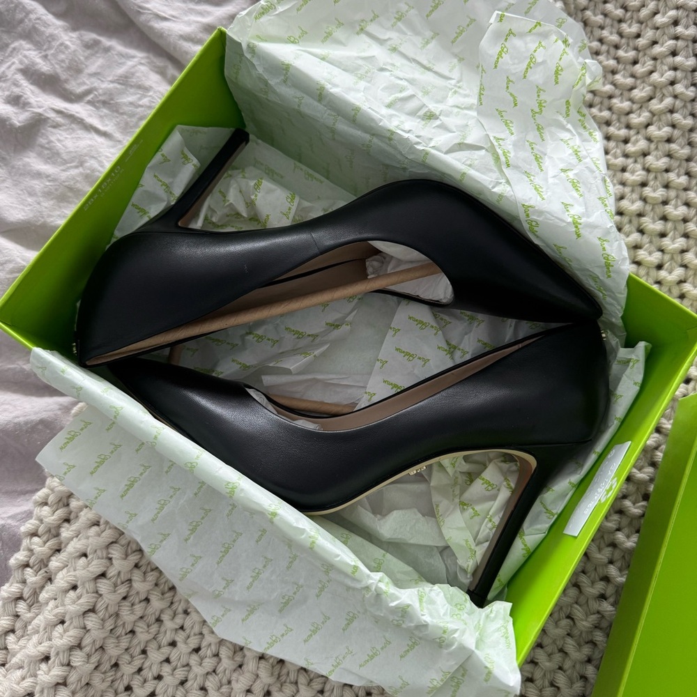 Sam Edelman Black Leather Hazel Heels